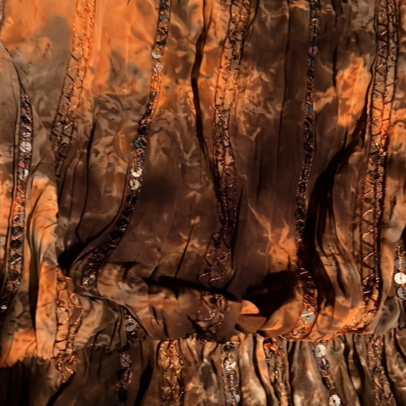 Beau Bois brown and copper tie die and sequin dress size M! - Picture 3 of 11